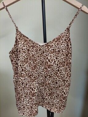 A New Day Leopard Print   Brown Cami Tank Top - Women Sz XS